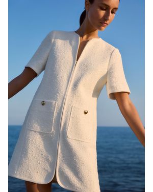 ME+EM Textured Shift Dress - Blue