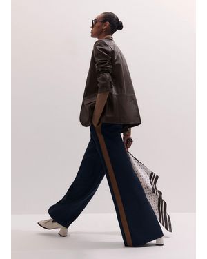 ME+EM Contrast Side Panel Wide Leg - Blue