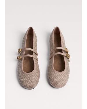 ME+EM Mesh Round Toe Ballerina - Natural