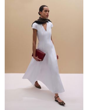 ME+EM V-Neck Fit And Flare Maxi Dress - Grey