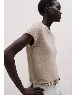 ME+EM Cashmere Shrunken Knit Baby Tee - Natural