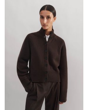 ME+EM Merino Cashmere High Neck Cardigan - Black