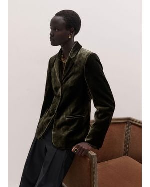 ME+EM Silk-Blend Velvet Deconstructed Contour Blazer - Multicolour