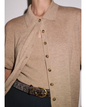 ME+EM Cashmere Relaxed Knit Shirt Camel Melange - Brown