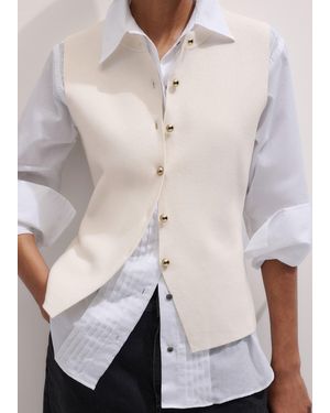 ME+EM Milano Knit Waistcoat - Natural