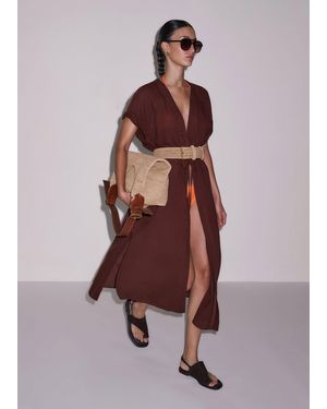 ME+EM Cotton Holiday Kaftan Maxi Dress - Red
