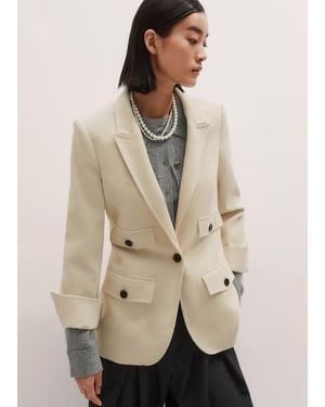 ME+EM Luxe Cord Sharp Shoulder Blazer - Natural