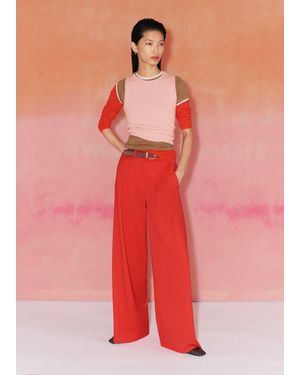 ME+EM The Perfect Pleat Front Pant - Red