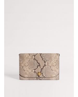 ME+EM Snake Embossed Envelope Clutch-Off - Blue