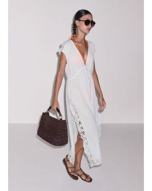 ME+EM Lace Detail Maxi Beach Dress - White
