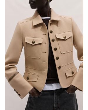 ME+EM Short Twill Military Jacket - Natural