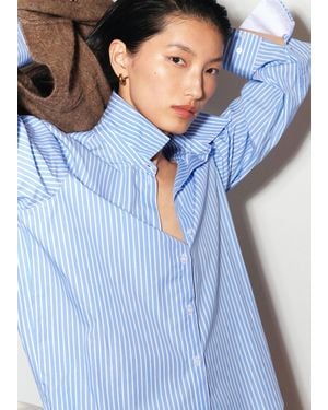 ME+EM Double Cuff Relaxed Forever Shirt - Blue
