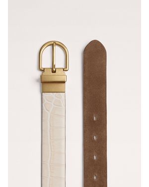 ME+EM Classic Round Reversible Belt Cream-Hazelnut - Natural