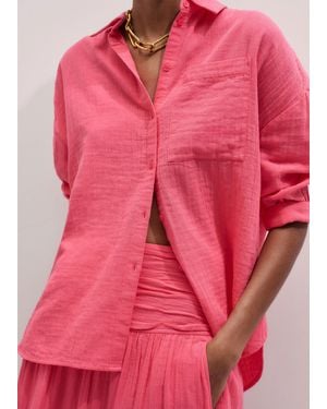 ME+EM Cheesecloth Relaxed Shirt - Pink