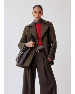 ME+EM Utility Swing Peacoat - Brown