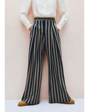 ME+EM Herringbone Statement Stripe Wide-Leg Trouser - Multicolour