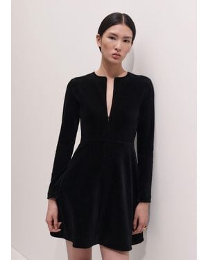 ME+EM Cord Velour Short Dress - Black