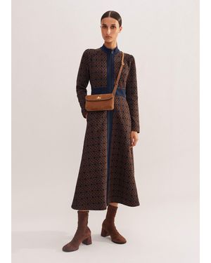 ME+EM Travel Tailoring Graphic Jacquard Maxi Dress - Natural