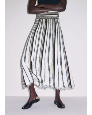 ME+EM Bouclé Stripe Knit Maxi Skirt - White