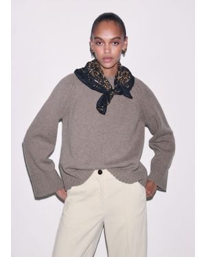 ME+EM Exposed Seam Raglan Jumper + Snood - Grey
