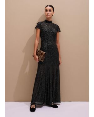 ME+EM Sequin Mix Maxi Dress - Natural