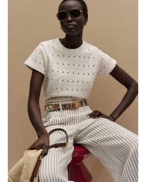 ME+EM Pointelle Jersey Baby Tee - Natural