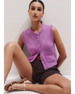 ME+EM Lofty Button-Front Vest - Purple