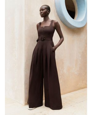 ME+EM The Event Ready Linen Blend Jumpsuit - Natural