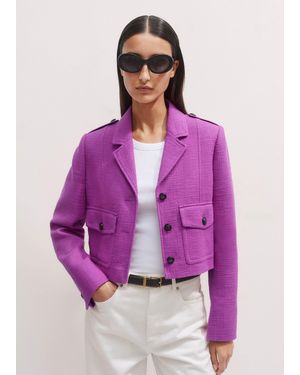 ME+EM Textured Short Jacket - Purple