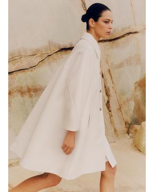 ME+EM Cotton Textured Sculptural Sleeve Swing Coat - Natural
