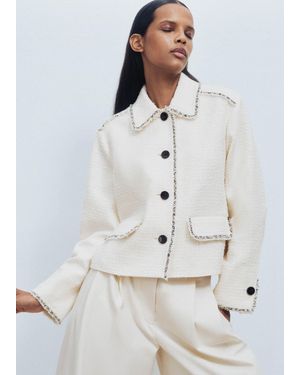 ME+EM Raw Edge Crop Swing Jacket - White