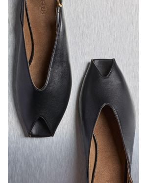 ME+EM Peep Toe Flat Sandal - Blue