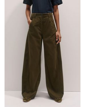 ME+EM Cord Super Soft Wide Engineered Trouser - Green