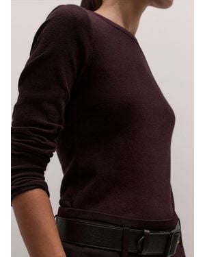 ME+EM Ultimate Rib Long Sleeve Top Port Melange - Black