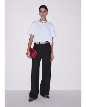 ME+EM Pintuck Taper Trouser - White