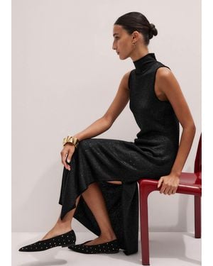 ME+EM Sequin Knit Column Maxi Dress - Black