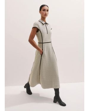 ME+EM Jacquard Fit And Flare Midi Dress - Natural