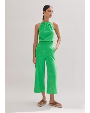 ME+EM Towelling Halterneck Jumpsuit - Green