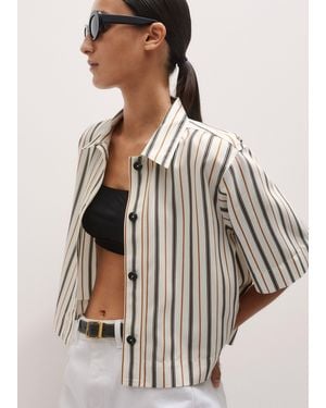 ME+EM Fluid Crop Overshirt/Tobacco - Multicolour