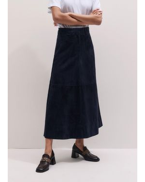 ME+EM Luxe A-Line Maxi Skirt - Blue