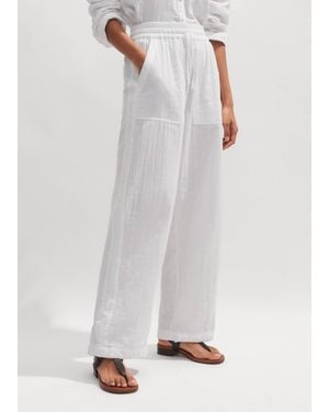 ME+EM Cheesecloth Drawstring Hem Cargo Pant - White