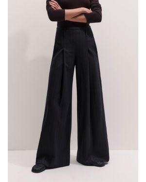 ME+EM Wide Leg Trouser-Barolo - Black