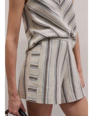 ME+EM Textured Stripe Shorts - Gray