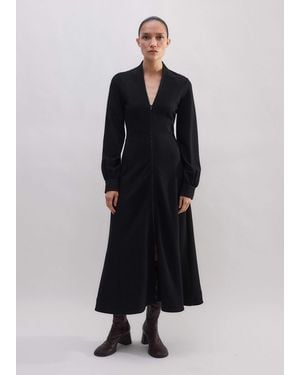 ME+EM Travel Tailoring Zip Front Midi Dress - Black