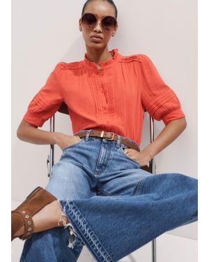ME+EM Cheesecloth Blouse - Orange