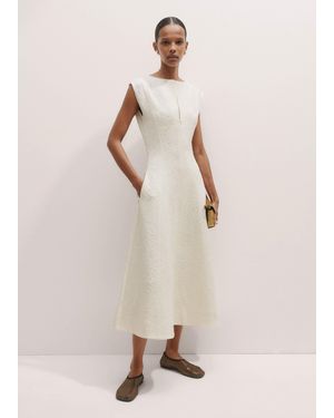 ME+EM Floral Jacquard Midi Dress - Natural