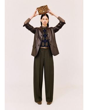 ME+EM Pintuck Taper Trouser - Multicolour