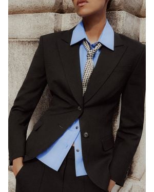 ME+EM Contour Sharp Shoulder Blazer - Black