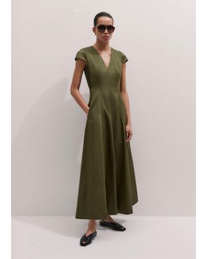 ME+EM V-Neck Fit And Flare Maxi Dress - Green