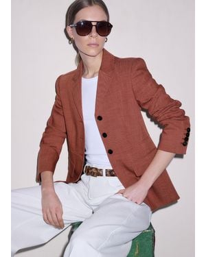 ME+EM Slim Fit Contour Blazer - Red